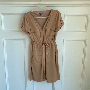 Classic dress with brass rivets